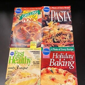 Four 1995 and 1996 vintage Pillsbury magazine cookbook set